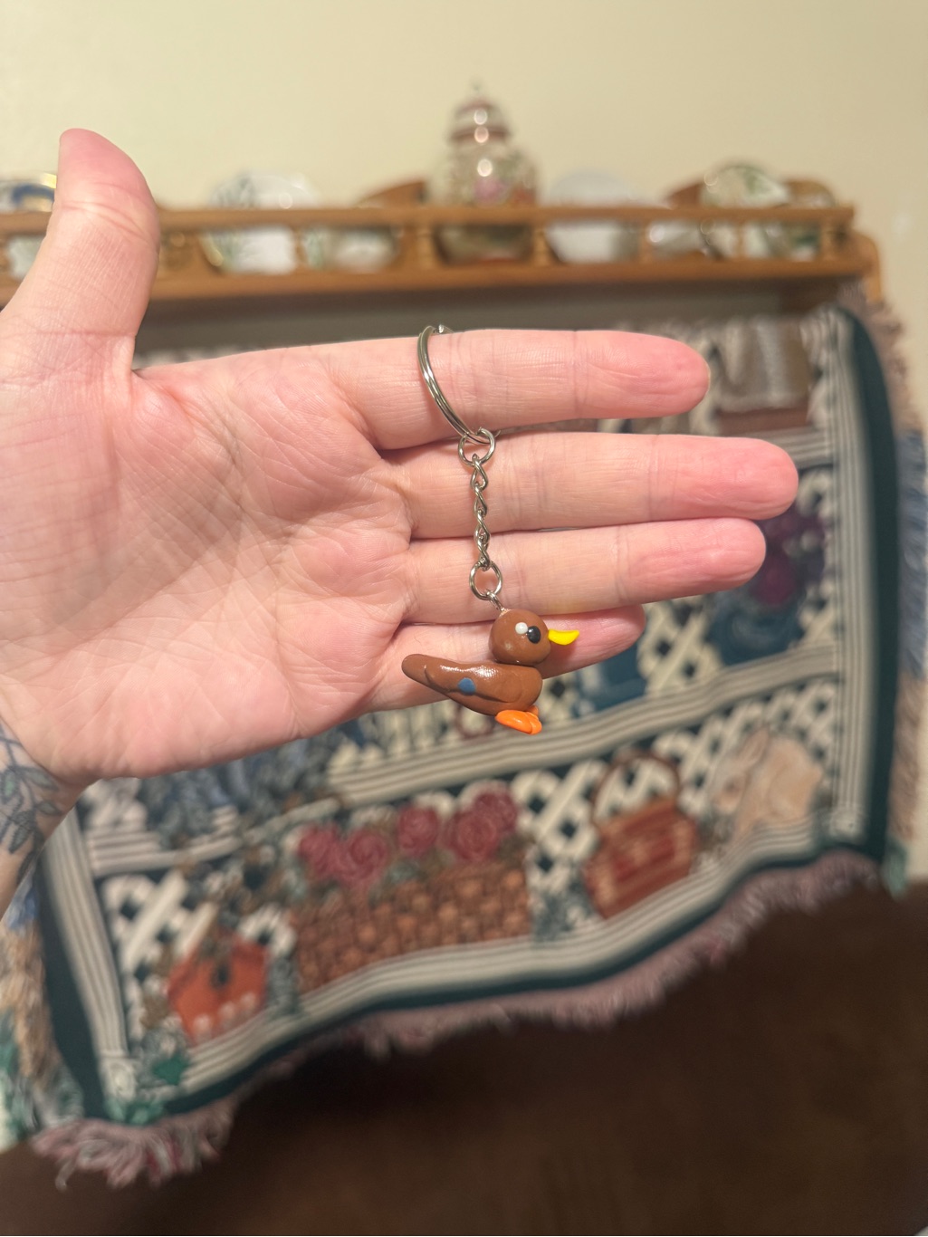 Handmade Female Mallard Keychain